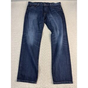 Lucky Brand 221 Original Straight Jeans Mens 39x32 Blue Dark Wash Casual